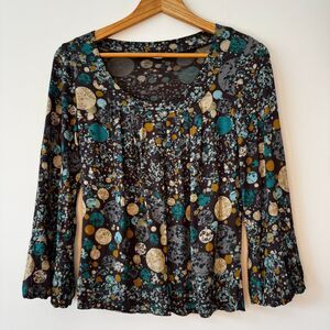 Toupy France Vintage Floral Polka Dotted 'Erica' Blouse Size Medium